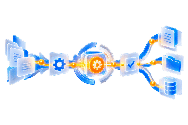 Automated business workflows connecting documents, folders, data and processes